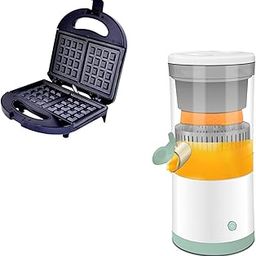 Combo C1020 - Citrus Juicer, Orange Squeezer, Wireless Juicer Blender with USB Charging & Sandwich Maker, Waffle Maker and Sandwich Grill with Fixed Non Stick Plates-1