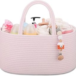 COMSE Modern Diaper Caddy, Baby Car Organizer, Portable Tote Bag with Divider, Light Pink-image-56