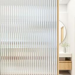 CREON Fluted Window Privacy Glass Film Reeded Window Film,Office Home Privacy 3D Fluted Frosted Sticker (60X121/Cm, Fluted Frosted Film)-image-15