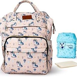 Lifelong Cuppy Baby Travel Diaper Bag for New Mom | Large Diaper Mothers Backpack | Waterproof, Stylish & Spacious | 15 Pockets | Rain Cover | Changing Mat (Pink, LLCMBD11)-image-12