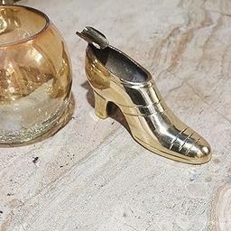 blissful decor presents Shoes Design Brass Cigarette Smoking Ash Tray gold shoe designed ash tray for Home/Office (4.5-INCH)-17