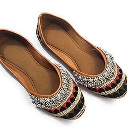 NIHARIKA Women Rajasthani Embroidered with Payal Punjabi Mojari Juti Shoe-16