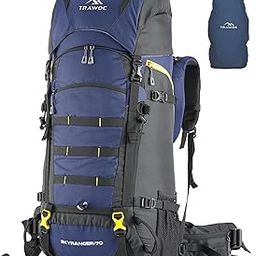 TRAWOC SKYRANGER 70 Liter Internal Frame Camping Backpack Trekking Hiking Rucksack Bag for Men & Women Travel Bag Front & Top Loading/Water Proof Rain Cover/Shoe Compartment, BHK011-image-37