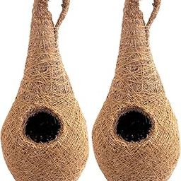 Handwoven Coir Bird Nest - Natural Hanging Birdhouse for Sparrows, Finches, Java Sparrows & Other Small Birds, Ideal for Gardens, Balconies & Trees, (Pair of 1)(* 2 pcs)-16