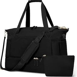 Travel Bags,Sports Bag with USB Charging Port,Weekender Overnight Bag with Wet Pocket and Shoes Compartment, Small Carry Bag for Multipurpose Use for Travel,Gym,22 Cm (Black)-image-69