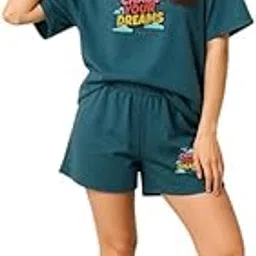 my swag Stylish Nightwear Set for Ladies | Comfortable Cotton T-Shirt and Shorts Sleepwear-picture-26