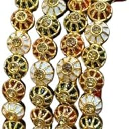 Gold-Plated Multicolor Bangles Set for Women | Traditional Kundan-Style Design with White Enamel – Ethnic Jewelry for Festivals & Weddings-13