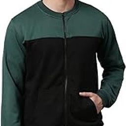 Men’s Cotton Blend Full Sleeves Panelled Sweatshirt - Regular-Fit, Crew Neck, and Lightweight, Casual Winterwear for Men-image-8