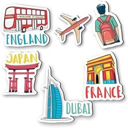 SAF paintings Travel Theme MDF Wooden Fridge and Door Magnets |Home Decor Item | Kitchen Decor Item |FM-01-image-39