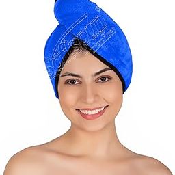 SOFTSPUN Microfiber Hair Cap 1 Pcs 70X25 cm Blue 280 GSM Super Absorbent Quick Dry Hair Turban for Drying All Kinds of Hair Straight or Curly Short or Long Thin or Thick Hair.-image-90