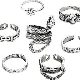 Silver Ring For Girls Finger Ring Oxidized Silver Plated AD Silver Boho Midi Finger Rings For Women Girls Rings Jewellery Combo Set (Vintage)-image-58