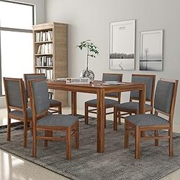 KENDALWOOD Furniture Premium Dining Room Furniture Wooden Dining Table with 6 Chairs | sheesham Wood Dining Table 6 Seater | Dining Table Set | Finish Color :- Honey with Grey Cushions-image-28