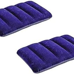 FW FAMEWORLD Velvet Soft Comfort Air Inflatable Travel Pillow Blue (2 Pack)-image-99