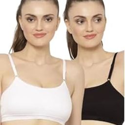 1492 Full Coverage Non Padded Sports Bra(Cup Size B 36 White-Black) Pack of 2-picture-17