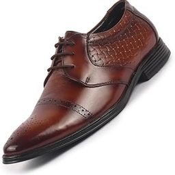 Men Genuine Leather Formal Lace Up Shoes for Work | Wingtip Brogue Shoes with Anti Skid Sole-image-49
