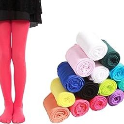 Kid Girls Stretchable Stockings Bright Color Footed Ballet Dance Tights-43