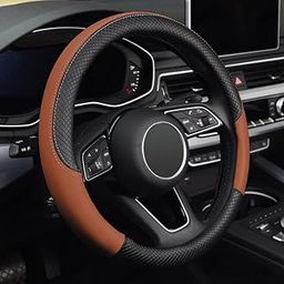 CARIZO ComfyGrip Steering Wheel Cover Black & Brown, Antislip Grip, Odourless Material, Sporty Premium Look, Compatible with Toyota Etios Cross (2014-2018)-21