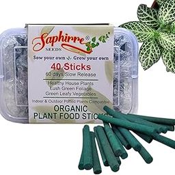 Saphirre Seeds Plant Food Fertiliser| Pack of 40 Sticks |Plant Food for Green Plants Home Garden |Green Fertiliser Sticks for Home Garden & Indoor Plants |Extra Large Sticks for 60 Days of Nutrition-22