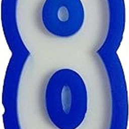 Funcart Blue and White Numerical 8 Style Candle for 8th Birthday Decoration/Cake Topper,Cake Decoration,Birthday Decoration-15