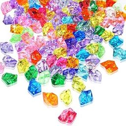 Firstly Plastic Ice Rocks 100 Grams Acrylic Ice Cubes 1 Inch Fake Diamonds Crystals Gems for Home Decoration Wedding Display Vase Fillers Table Scatter, Multicolor-31