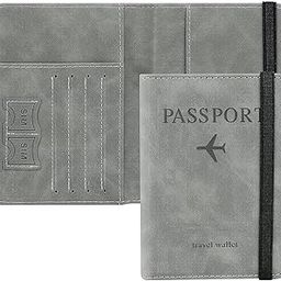 Passport Holder Cover Travel Wallet Organiser, Passport Case With Pu Leather Travel Document Holder Wallet Passport Case With RFID Blocking, Pu Leather Travel Document Holder For Men & Women (Grey)-26