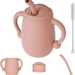 Little Lovelies® Baby Sipper Cup | BPA-Free Silicone | Anti-Spill Mini Cup + Soft Straw & Lid | Easy Clean Brush Included | Perfect for Toddlers, Infants & Kids (Purple)-10