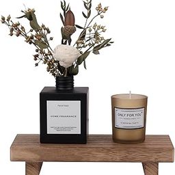 WOOD ART STORE Small Wood Tray Pedestal Stand Farmhouse Bathroom Decor Decorative Wooden Riser Kitchen Soap Dish Holder for Vanity, Counter, Sink, Brown-image-70