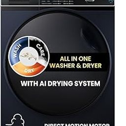Haier 11Kg 5 Star Washer Dryer, AI-DBT, Direct Drive Technology,Wifi,PuriSteam,I-Refresh, Fully Automatic Front Load Washing Machine(EFLD110-DM14IEICBKU1,11Kg Washer/ 7Kg Dryer,In-built Heater,Black)-4