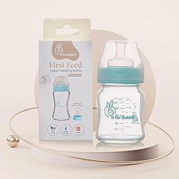 R for Rabbit First Feed Baby Glass Feeding Bottle 120ml with Anti-Colic Wide Neck, BPA Free Soft Silicone Nipple, Milk Feeder for New Born/Infants/Toddler Kids of 6+ Months (Sea Green)-image-37