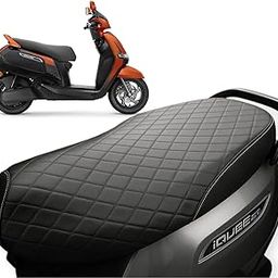 TVS iQube Premium Quilted Seat Cover, Black Leather, Waterproof Scooter Accessory (Black.)-image-31