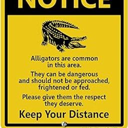 SmartSign 12 x 10 inch “Notice - Alligators Are Common In This Area - Keep Your Distance” Yard Sign with 3 Foot Stake, 40 mil Laminated Rustproof Aluminum, Black and Yellow-image-23