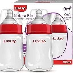 LuvLap Anti-Colic Wide Neck Natura Flo Baby Feeding Bottle, 150ml (Pack of 2), New Born / Infants / Toddler upto 3 years, BPA Free-17