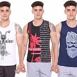 Sleeveless Vest for Men || Tank Top Sando || Workout Tshirts || Sports Vest || Goa Beach Wear Swimming T-Shirt || Running Tops || Gym Vest for Men || Pack of 3 ||-image-81