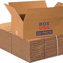 BOX USA 18 1/2 x 12 1/2 x 7 Corrugated Cardboard Boxes, Medium 18.5"L x 12.5"W x 7"H, Pack of 25 | Shipping, Packaging, Moving, Storage Box for Home or Business, Strong Wholesale Bulk Boxes-picture-7