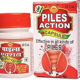 Action Pharma Action Piles Capsule (24 Capsules Each) (Pack of 2) | 24x2=48 Capsules | Relief From Pain, Bleeding & Constipation | Bavasir-21
