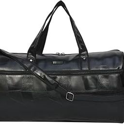Black Color Textured Pattern Duffle Bag for Unisex-image-24
