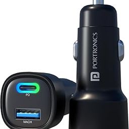 Portronics Car Power 30 Dual Output Fast Car Charger with 30W Type-C PD & 30W USB, LED Indicator, Charging Adapter Compatible with Cars for iPhone & Android Smartphone, Smartwatch(Black)-11