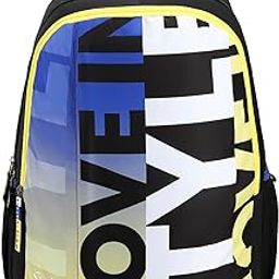 Flow Casual Backpack 37.5L, 3 Main Compartments, Bottle Pocket, Front Pocket, Padded Shoulder Straps with Rain Cover - Black-image-3