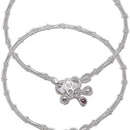 New Pattern Stylish Payal (Anklets) in Solid Silver for Girls & Women - One Pair ~ Ball Style Payal-image-28