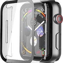 Misxi 2 Pack Hard PC Case with Tempered Glass Screen Protector Compatible with Apple Watch SE 2 (2024) SE Series 6 Series 5 Series 4 40mm, Clear-image-59