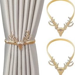 HASTHIP® Curtain Tieback Adjustable Decorative Alloy Curtain Rope Curtain Holders Tieback Wall for Window Drapries Curtain Straps Curtain Clip Buckle Pack of 2-22