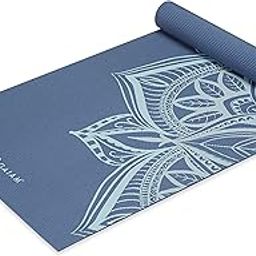 Gaiam Yoga Mat - 5mm Thick Yoga Mat - Non-Slip Exercise Mat for All Types of Yoga, Pilates & Floor Workouts - Textured Grip, Cushioned Support, Variety of Designs (24 x 68 inches long). High Tide-image-14