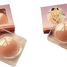 Women's Reusable Silicone Nipple Cover - Thin Bra Pad Pasties (Free Size, Beige, Pack of 2)-image-43