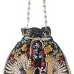 Designer Embroidered Velvet Potli Bag with Pearl Handle – Traditional Indian Ethnic Bridal Clutch with Golden Beads & Tassels – Black-image-93