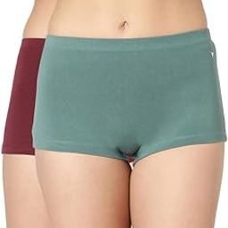 Women's Pure Cotton Mid Waist Unique Slanted Hems Soft Fabric with Covered Inner Elastic_Slanted Shorts (Pack of 2)-image-35