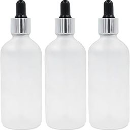 Happy Packaging 100ML Clear Frosted Round Empty Glass Bottle | Glass Dropper | Silver Sleeve | Silcon Black Teat | Refillable | Leak Proof For Essential Oils | DIY serums | DIY Perfumes (3)-image-69
