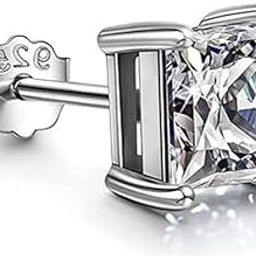925 Silver Men's Square Solitaire Stud Earring | 92.5 Sterling Silver and Diamond like Brilliance Sparkling Zirconia Single Stud for Men | Lovely Gift | Men's earrings-image-44