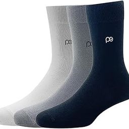 Mens Cotton Full Length Socks (Pack of 3) White, Light Grey, Black-image-60