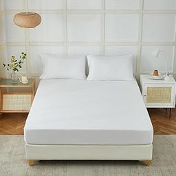 Lacoza Fitted/Elastic White Cotton bedsheet for Single_Bed_Size_bedsheet (36 * 78) inches (Cotton, Fitted, Single_Size, White) Home/Hotel/Hostel (Small Single)-23