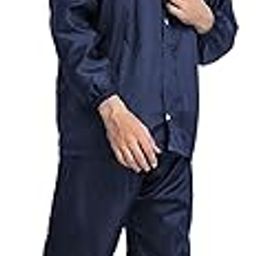 Reoutlook Men 100% Waterproof Raincoat Double Layer Hooded Water Resistant Rain Jacket Reversible Rain Suit-picture-31